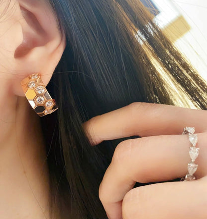 [Loran]BEE LOVE DIAMOND HOOP EARRINGS