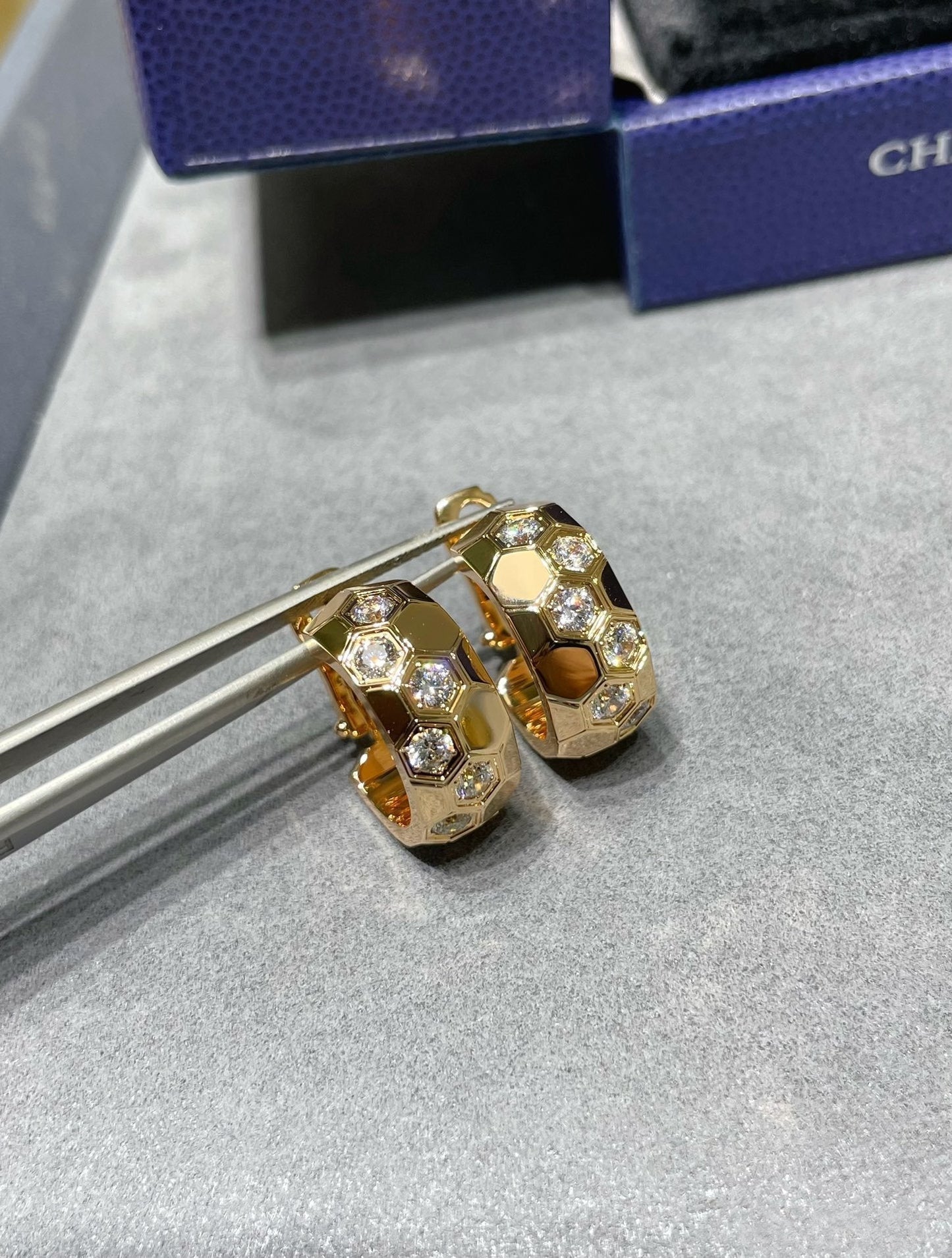 [Loran]BEE LOVE DIAMOND HOOP EARRINGS