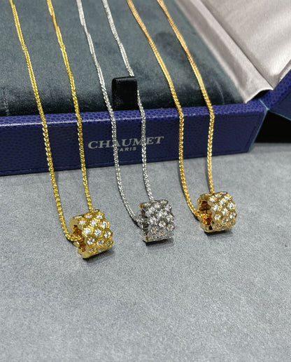 [Loran]BEE LOVE DIAMOND PAVED 3 ROW NECKLACE