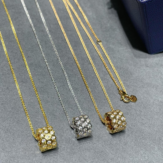 [Loran]BEE LOVE DIAMOND PAVED 3 ROW NECKLACE