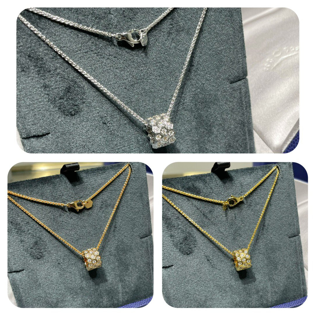 [Loran]BEE LOVE DIAMOND PAVED 3 ROW NECKLACE