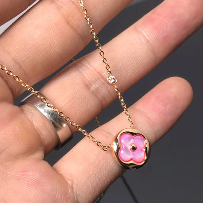 [Loran]COLOR BLOSSOM PINK MOP SUN GOLD NECKLACE