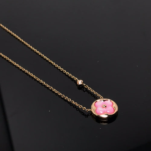 [Loran]COLOR BLOSSOM PINK MOP SUN GOLD NECKLACE