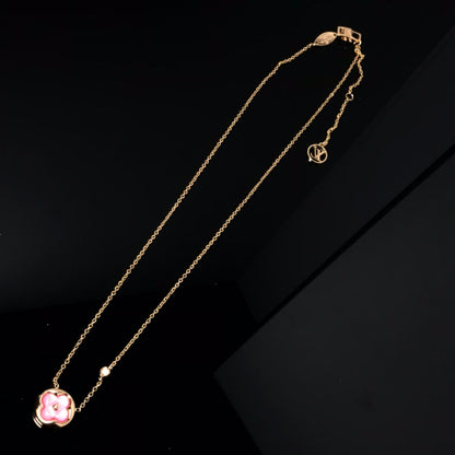 [Loran]COLOR BLOSSOM PINK MOP SUN GOLD NECKLACE