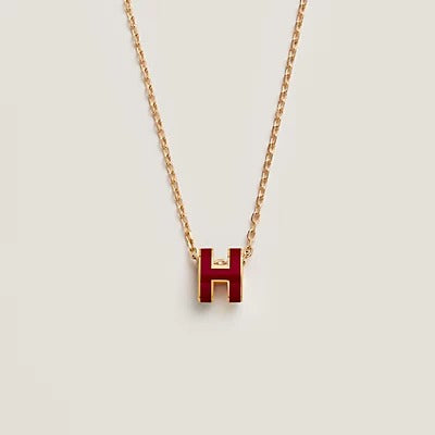 [Loran]HM CLIC RED ENAMEL GOLD NECKLACE