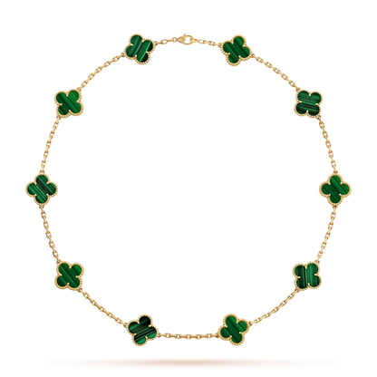 [Loran]CLASSIC LUCKY 10-MOTIF CLOVER NECKLACE GOLD COLLECTION
