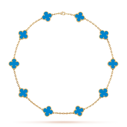 [Loran]CLASSIC LUCKY 10-MOTIF CLOVER NECKLACE GOLD COLLECTION