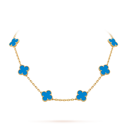 [Loran]CLASSIC LUCKY 10-MOTIF CLOVER NECKLACE GOLD COLLECTION