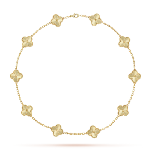 [Loran]CLASSIC LUCKY 10-MOTIF CLOVER NECKLACE GOLD COLLECTION