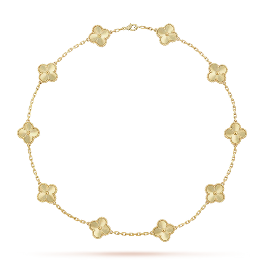 [Loran]CLASSIC LUCKY 10-MOTIF CLOVER NECKLACE GOLD COLLECTION