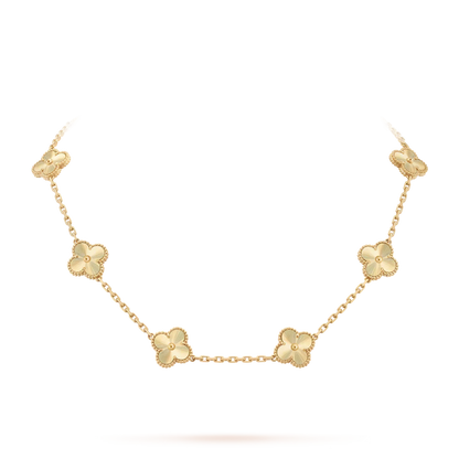 [Loran]CLASSIC LUCKY 10-MOTIF CLOVER NECKLACE GOLD COLLECTION