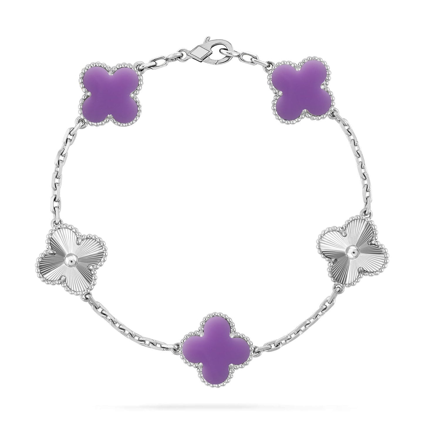 [Loran]LUCKY CLOVER 5-MOTIF BRACELET - LAVENDER COLLECTION
