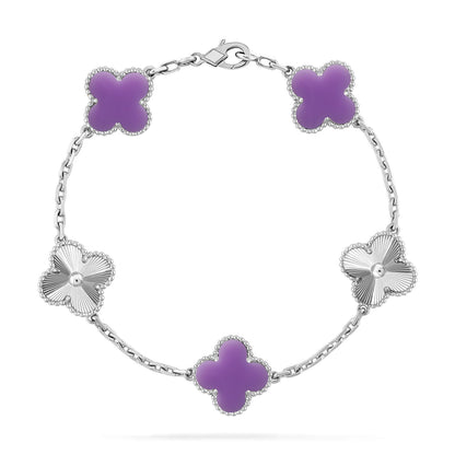 [Loran]LUCKY CLOVER 5-MOTIF BRACELET - LAVENDER COLLECTION