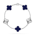 [Loran]LUCKY CLOVER 5-MOTIF BRACELET - LAPIS LAZULI COLLECTION