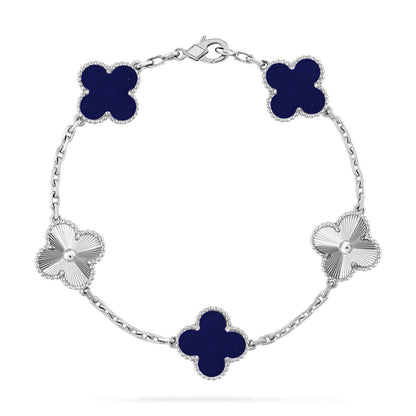 [Loran]LUCKY CLOVER 5-MOTIF BRACELET - LAPIS LAZULI COLLECTION