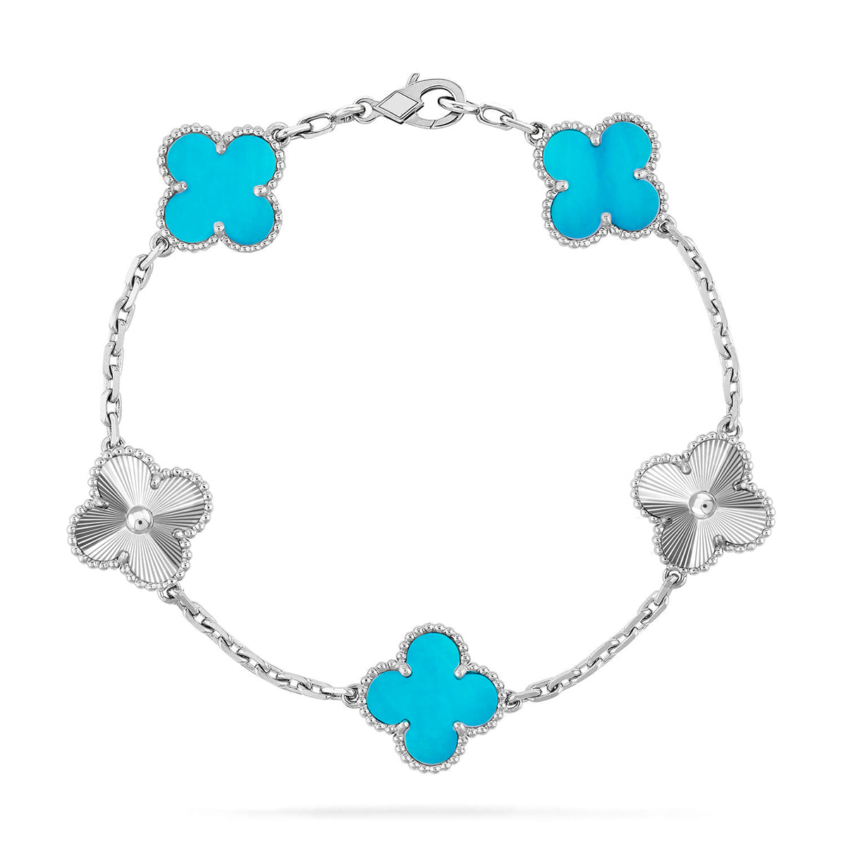 [Loran]LUCKY CLOVER 5-MOTIF BRACELET - TURQUOISE COLLECTION