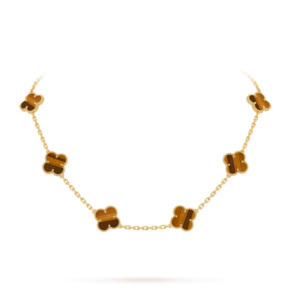 [Loran]CLASSIC LUCKY 10-MOTIF CLOVER NECKLACE GOLD COLLECTION