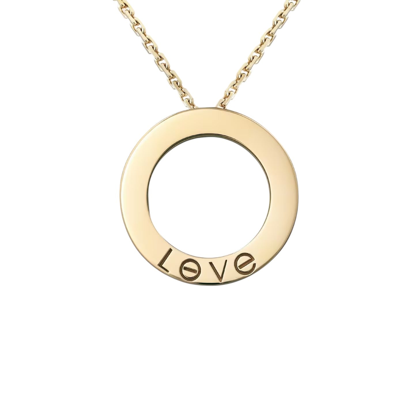[Loran]LOVE LARGE CIRCULAR PENDANT FULL-PAVÉ DIAMOND NECKLACE