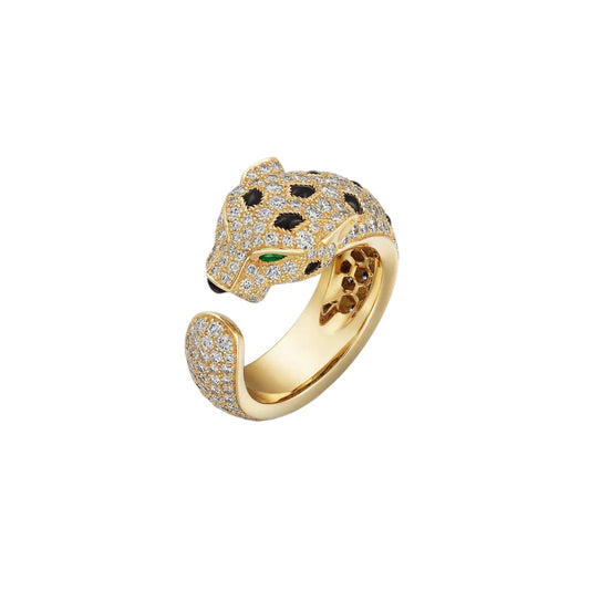 [Loran]PANTHÈRE DE DIAMOND HALF-PAVÉ MEDIUM RING