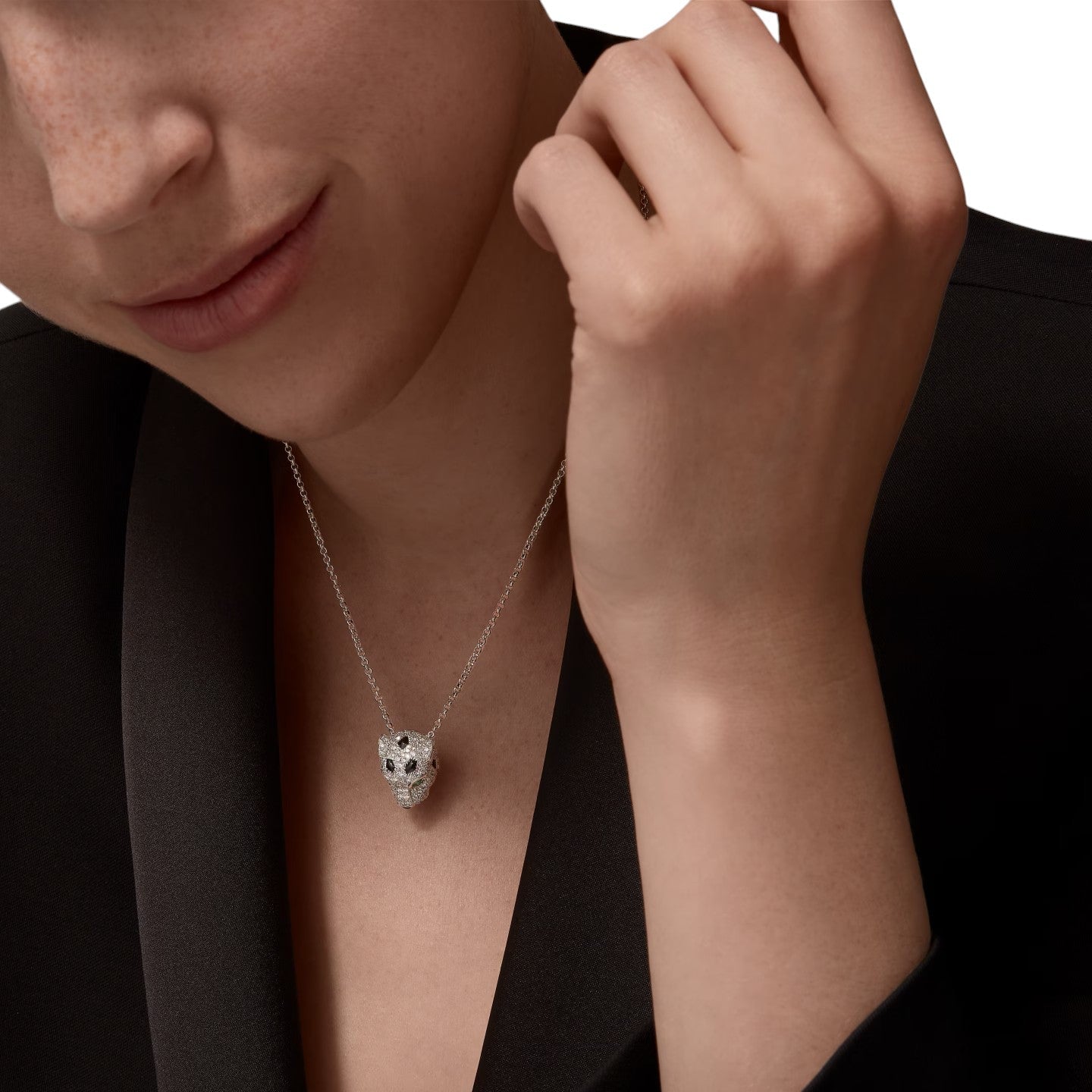 [Loran]LEOPARD HEAD FULL PAVÉ DIAMOND PENDANT NECKLACE