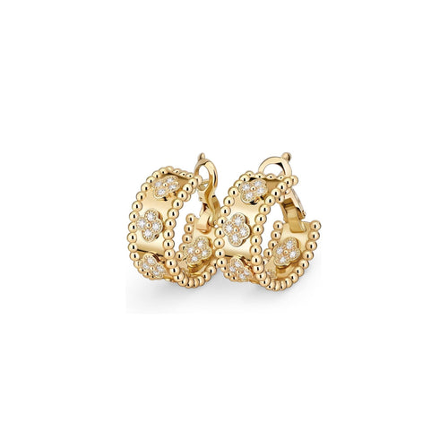 [Loran]KALEIDOSCOPE CLOVER HOOP EARRINGS