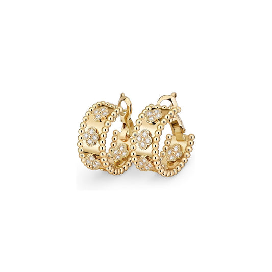 [Loran]KALEIDOSCOPE CLOVER HOOP EARRINGS