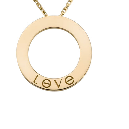 [Loran]LOVE LARGE CIRCULAR PENDANT NECKLACE