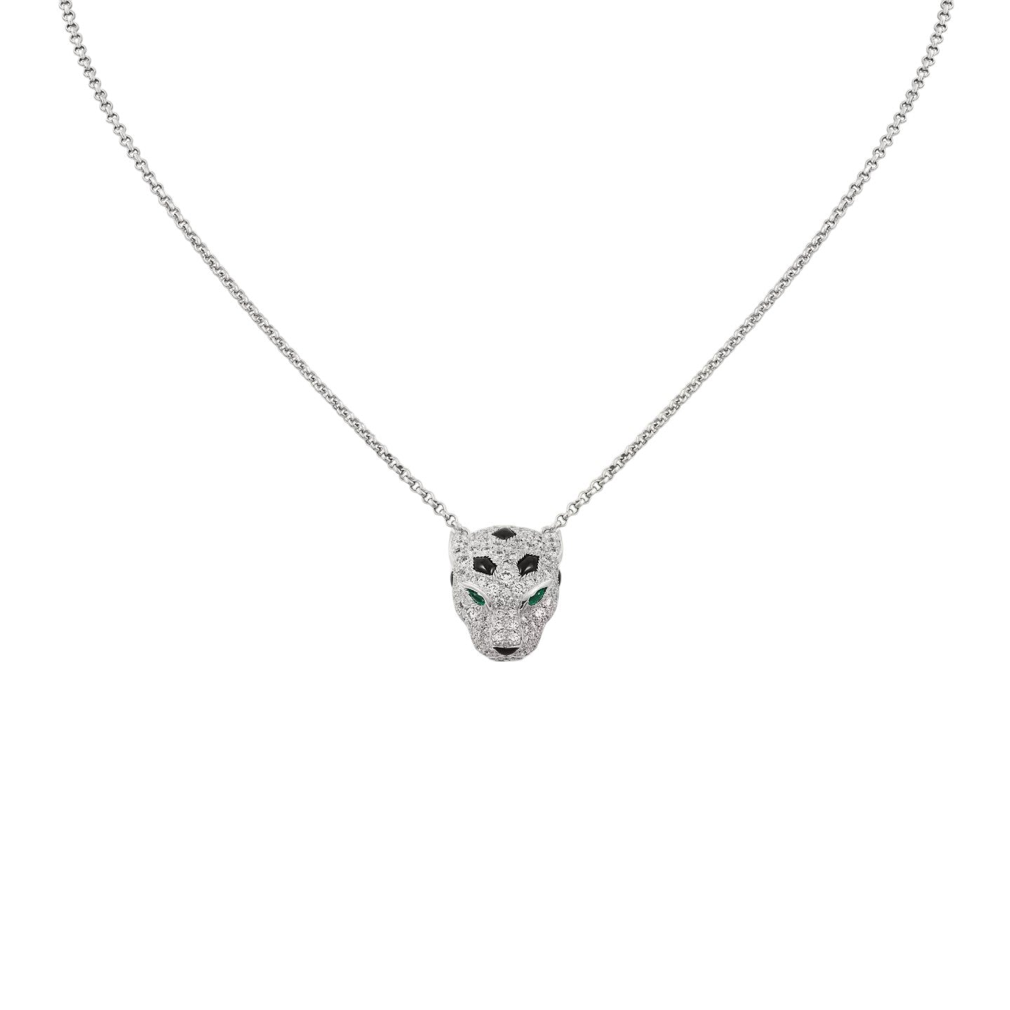 [Loran]LEOPARD HEAD FULL PAVÉ DIAMOND PENDANT NECKLACE