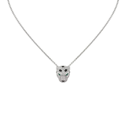 [Loran]LEOPARD HEAD FULL PAVÉ DIAMOND PENDANT NECKLACE