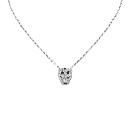 [Loran]LEOPARD HEAD FULL PAVÉ DIAMOND PENDANT NECKLACE