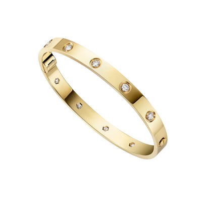 [Loran]CLASSIC 6.1MM LOVE SINGLE-SCREW CLOSURE BANGLE - 10-DIAMOND