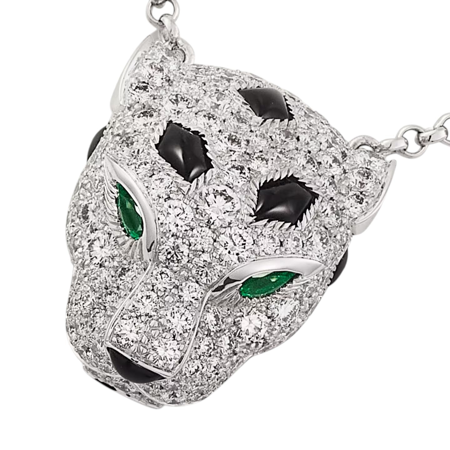 [Loran]LEOPARD HEAD FULL PAVÉ DIAMOND PENDANT NECKLACE