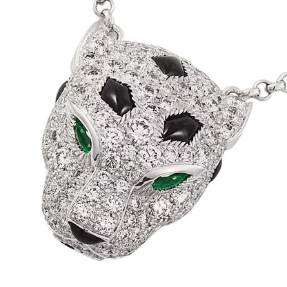 [Loran]LEOPARD HEAD FULL PAVÉ DIAMOND PENDANT NECKLACE