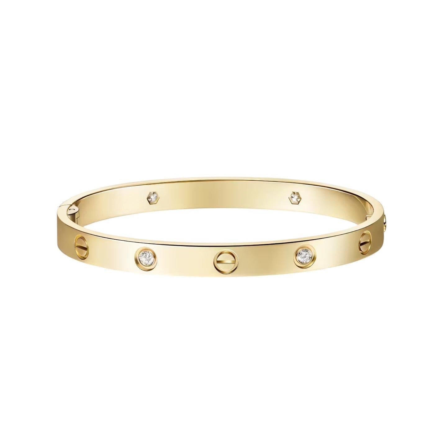 [Loran]CLASSIC 6.1MM LOVE SINGLE-SCREW CLOSURE BANGLE - 4-DIAMOND
