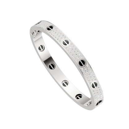 [Loran]CLASSIC 6.1MM LOVE BANGLE - DIAMOND PAVÉ & BLACK CERAMIC