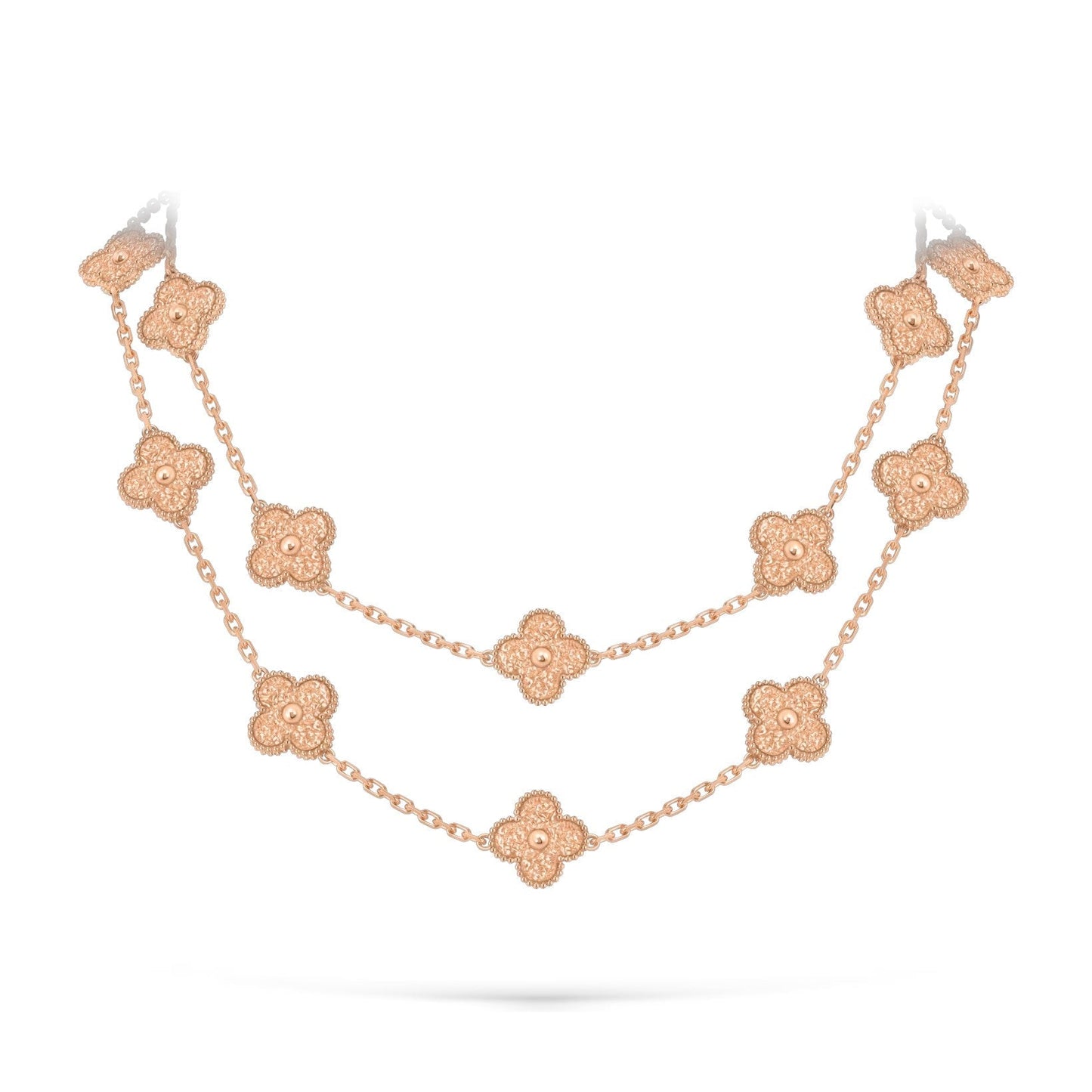 [Loran]CLASSIC 20-MOTIF LUCKY CLOVER LONG NECKLACE ROSE GOLD COLLECTION