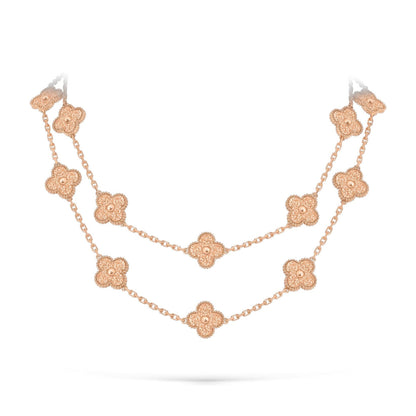 [Loran]CLASSIC 20-MOTIF LUCKY CLOVER LONG NECKLACE ROSE GOLD COLLECTION