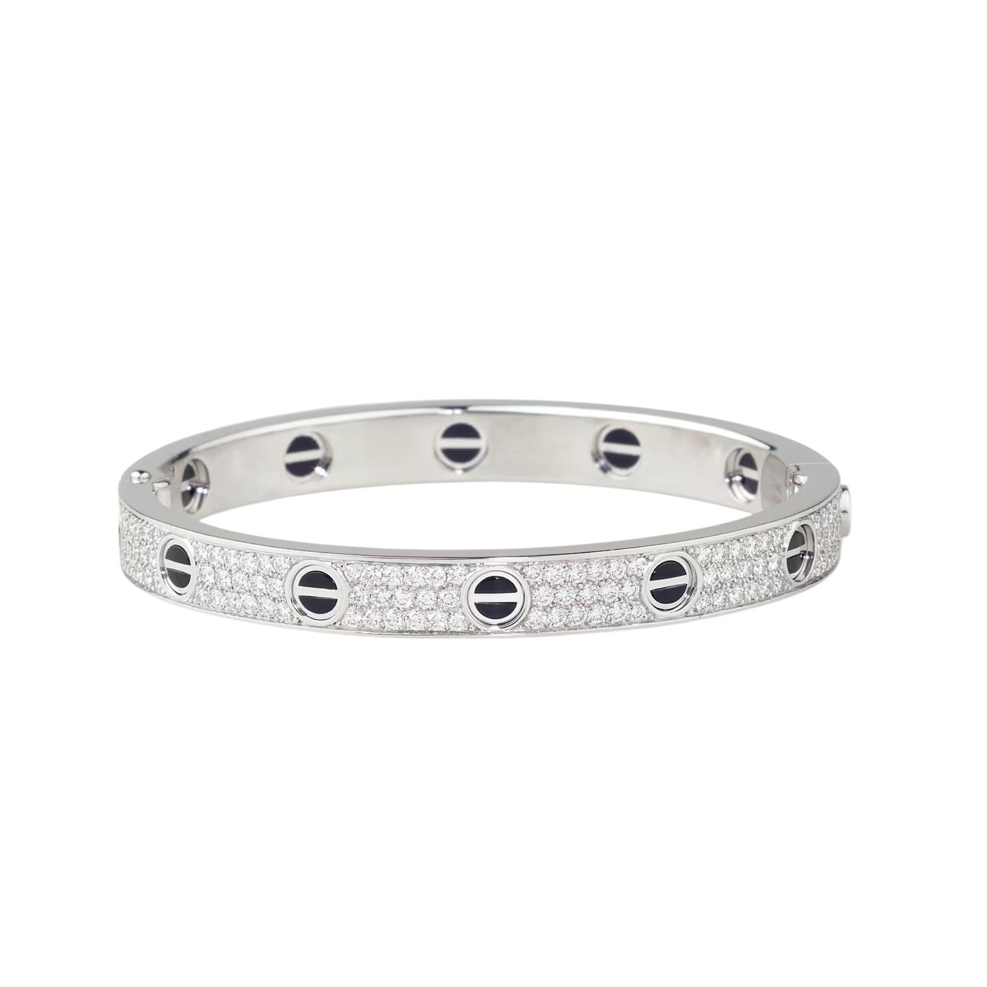 [Loran]CLASSIC 6.1MM LOVE BANGLE - DIAMOND PAVÉ & BLACK CERAMIC