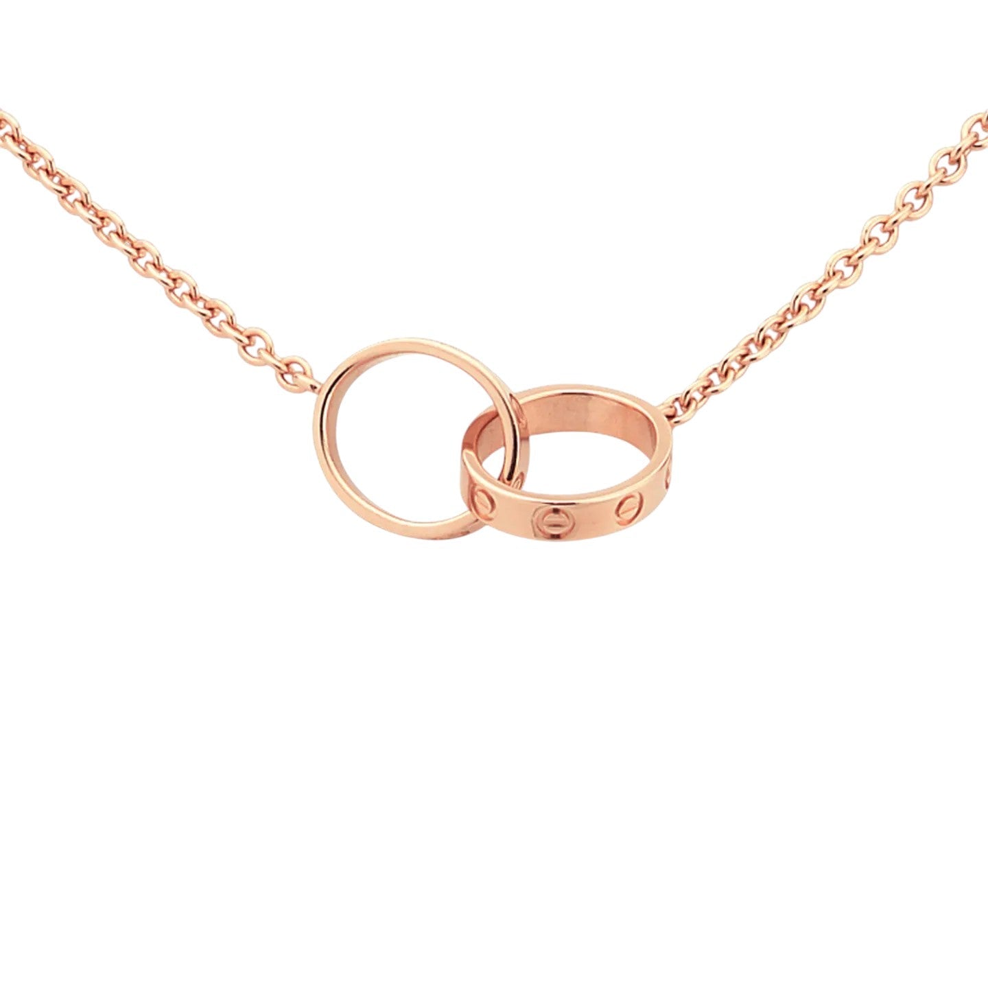 [Loran]LOVE DOUBLE-RING INTERLOCKED NECKLACE