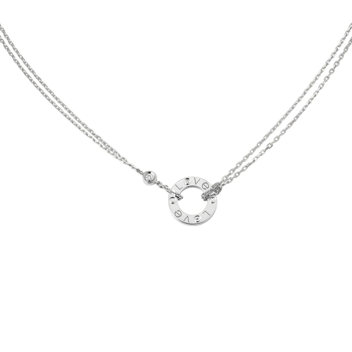 [Loran]LOVE CIRCULAR PENDANT 2-DIAMOND NECKLACE