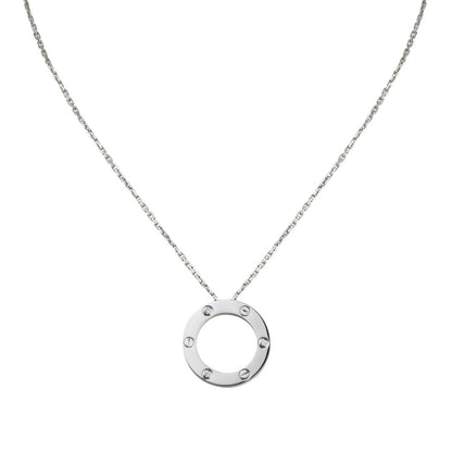 [Loran]LOVE LARGE CIRCULAR PENDANT 3-DIAMOND NECKLACE