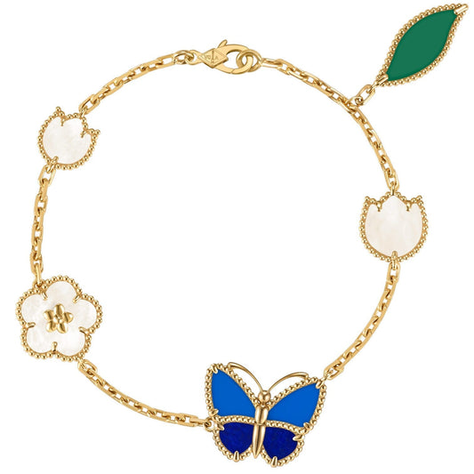 [Loran]SPRING ENCHANTMENT BUTTERFLY & FLORAL CHARM BRACELET