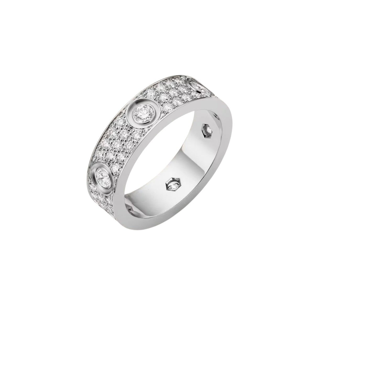[Loran]LOVE 5.5MM FULL-PAVÉ 6-DIAMOND RING