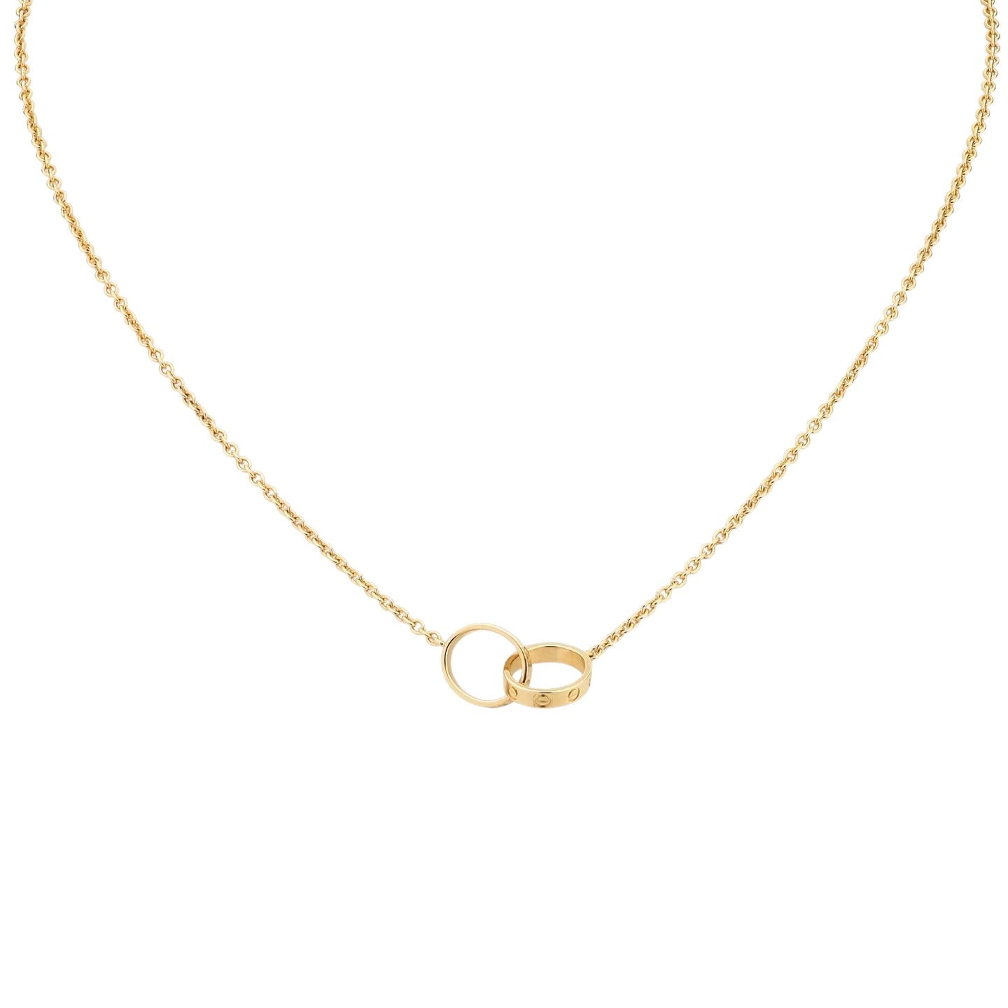 [Loran]LOVE DOUBLE-RING INTERLOCKED NECKLACE