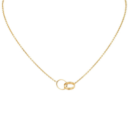 [Loran]LOVE DOUBLE-RING INTERLOCKED NECKLACE