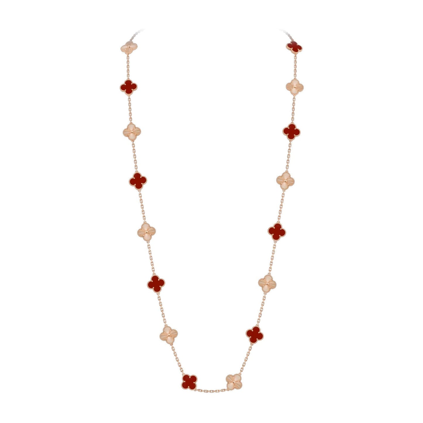 [Loran]CLASSIC 20-MOTIF LUCKY CLOVER LONG NECKLACE ROSE GOLD COLLECTION