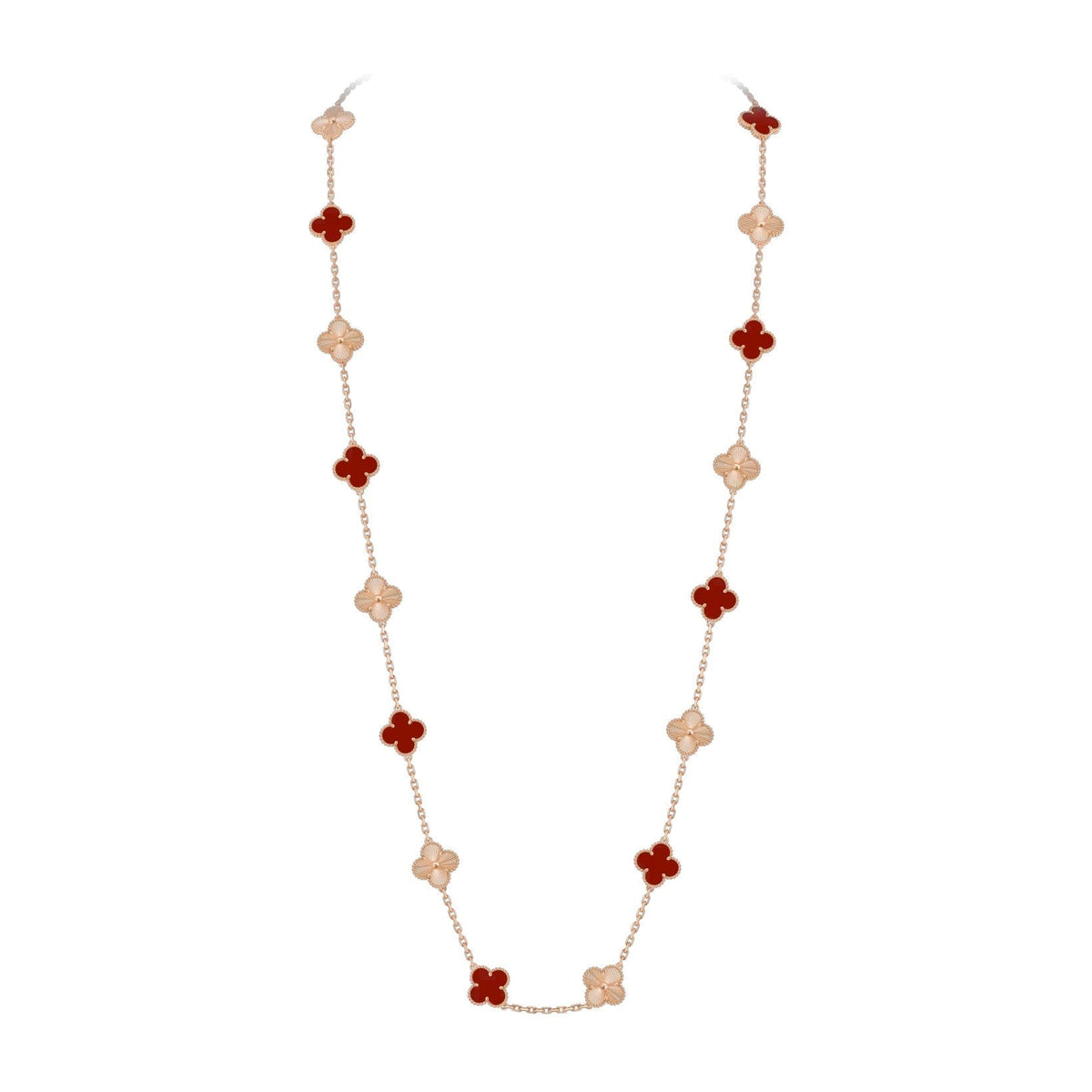 [Loran]CLASSIC 20-MOTIF LUCKY CLOVER LONG NECKLACE ROSE GOLD COLLECTION