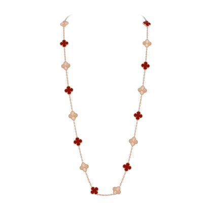 [Loran]CLASSIC 20-MOTIF LUCKY CLOVER LONG NECKLACE ROSE GOLD COLLECTION