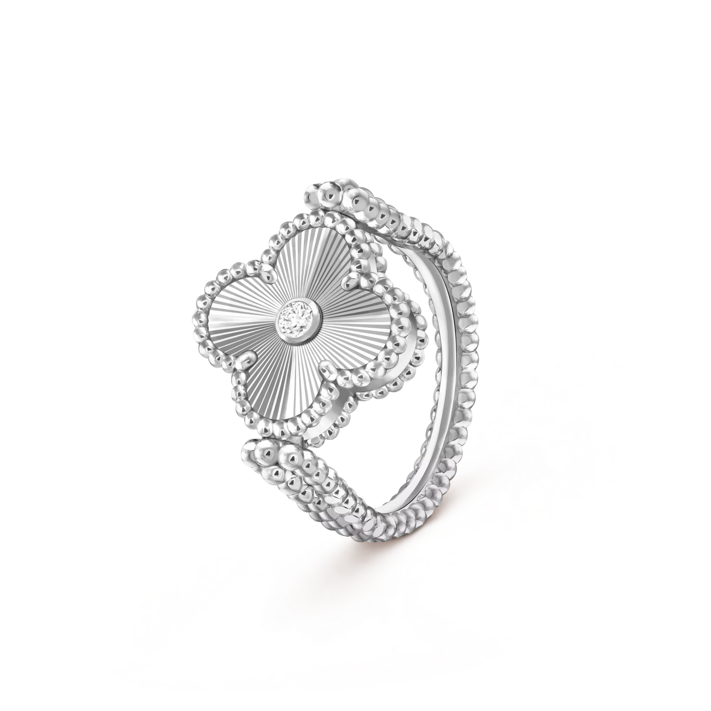 [Loran]LUCKY CLOVER WHITE GOLD REVERSIBLE RING