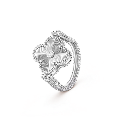 [Loran]LUCKY CLOVER WHITE GOLD REVERSIBLE RING